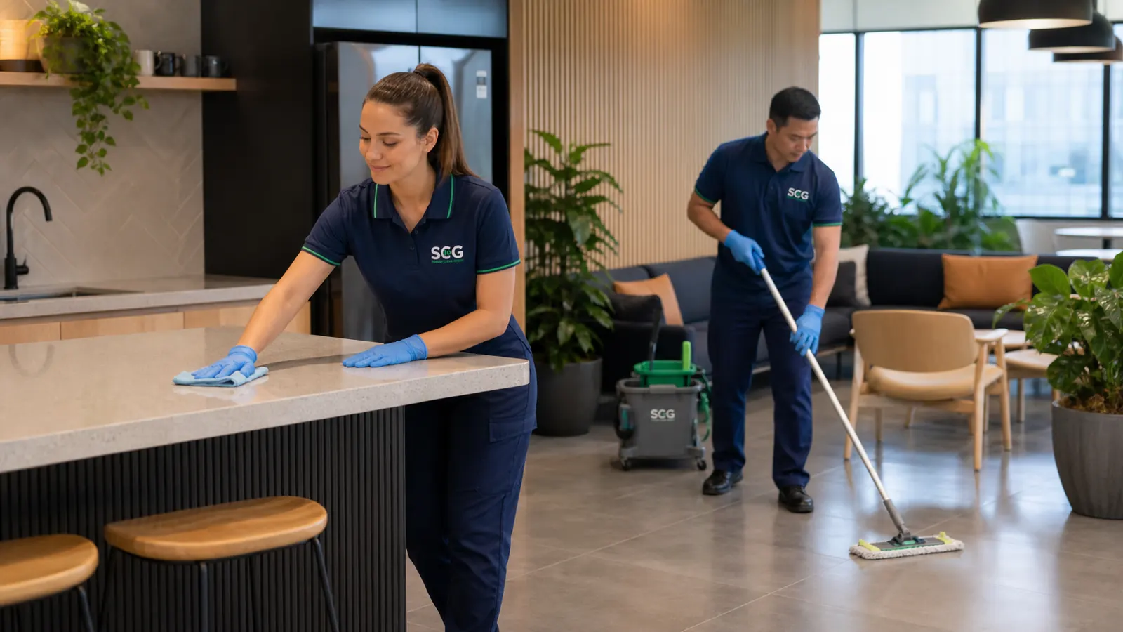 Sydney Clean Group crew cleaning a Penrith industrial estate warehouse